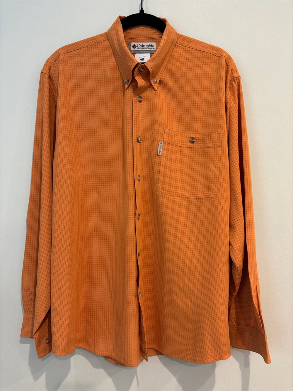 Vintage Columbia Sportswear Vertex Micro Plaid Long-sleeve Size L Men